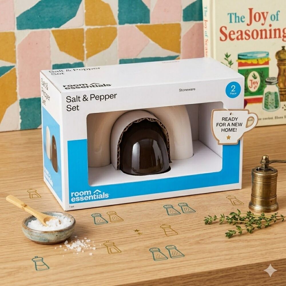 Room Essentials Nesting Stoneware Salt & Pepper Set!
